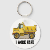 Ik werk hard Dump Truck Sleutelhanger (Voorkant)