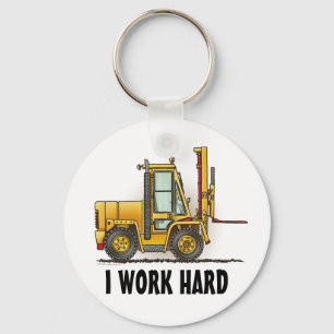 Ik werk hard Forklift Truck Sleutelhanger