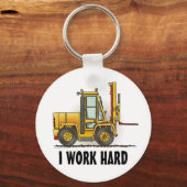 Ik werk hard Forklift Truck Sleutelhanger (Voorkant)