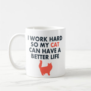 Ik werk hard Funny Cat Quote voor kattenbroodjes e Koffiemok