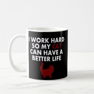 Ik Werk Hard Grappige Kat Quote Voor Kat Eigenaar Koffiemok