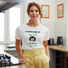 Ik werk hard -  kat foto t-shirt