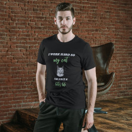 Ik werk hard -  kat foto t-shirt