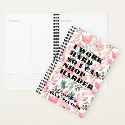 Ik werk hard met bloemen planner (Display)