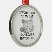 Ik werk hard metalen ornament (Rechts)