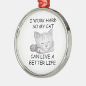 Ik werk hard metalen ornament (Links)