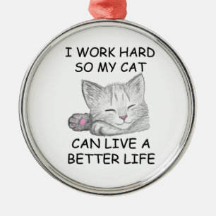 Ik werk hard metalen ornament