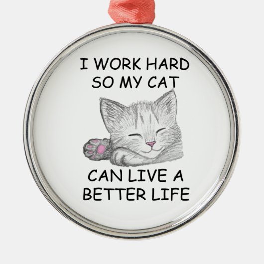 Ik werk hard metalen ornament (Voorkant)