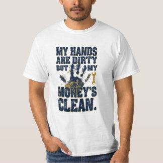 Ik Werk Hard, Mijn Geld Is Schoon | Blauw Kollater T-shirt