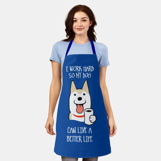 Ik werk hard schort (Gedragen)