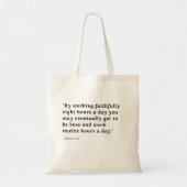 Ik werk hard T-Shirt Canvas tas (Voorkant)