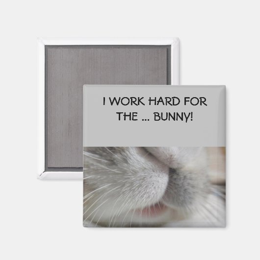 Ik werk hard voor de bunny Magnet (Voorkant / Achterkant)