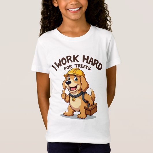 Ik werk hard voor Grappige Golden Retriever T-shirt (Voorkant)