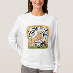 Ik werk hard voor Grappige Golden Retriever T-shirt
