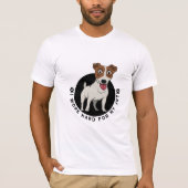 Ik werk hard voor mijn JRT karikatuur wit T-shirt (Voorkant)
