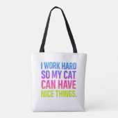 Ik Werk Hard Voor Mijn Kat Tote Bag (Achterkant)