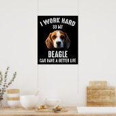 Ik werk hard zodat mijn beagle een beter leven kan poster (Keuken)
