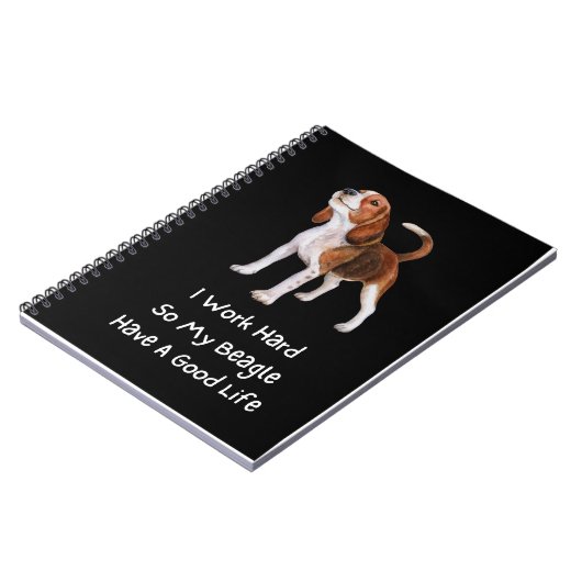 Ik werk hard, zodat mijn Beagle een goed leven hee Notitieboek (Linkerzijde)