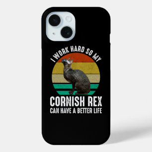 Ik Werk Hard Zodat Mijn Cornish Rex Een Beter Leve iPhone 15 Case