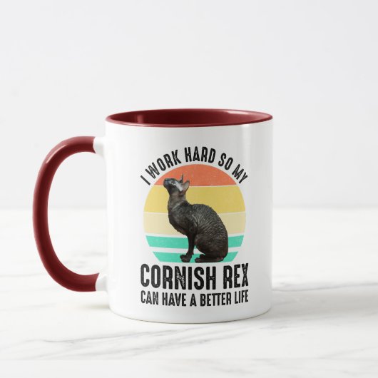 Ik Werk Hard Zodat Mijn Cornish Rex Een Beter Leve Mok (Links)