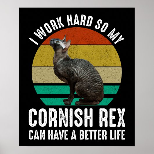 Ik Werk Hard Zodat Mijn Cornish Rex Een Beter Leve Poster (Voorkant)