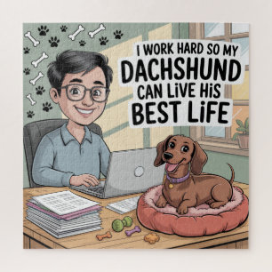 Ik Werk Hard Zodat Mijn Dachshund Zijn Beste Leven Legpuzzel