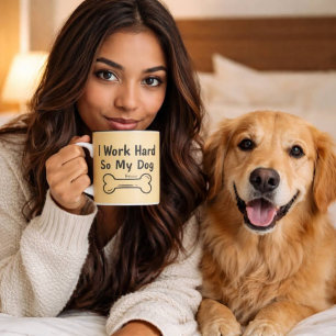 Ik Werk Hard Zodat Mijn Hond Een Beter Leven Quote Tweekleurige Koffiemok