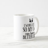 Ik werk hard zodat mijn kat een beter leven kan he koffiemok (Voorkant rechts)