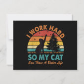 Ik werk hard zodat mijn kat een betere levensverwa (Achterkant)