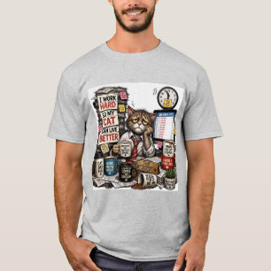 Ik Werk Hard Zodat Mijn Kat Kan Leven Beter Funny T-shirt
