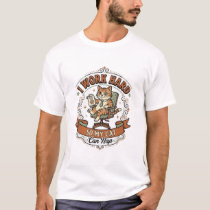 Ik Werk Hard Zodat Mijn Kat Kan Slapen Kat Grappig T-shirt