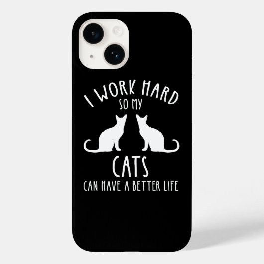 Ik werk hard zodat mijn katten een beter leven kun Case-Mate iPhone case (Achterkant)