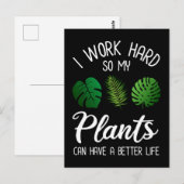 Ik werk hard zodat mijn Planten een beter leven ku Briefkaart (Voorkant / Achterkant)