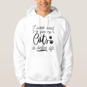 Ik werk harde katten hoodie