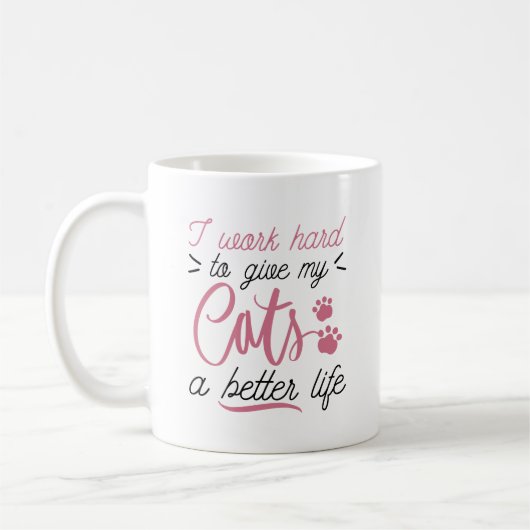 Ik Werk Harde Katten Koffiemok (Links)