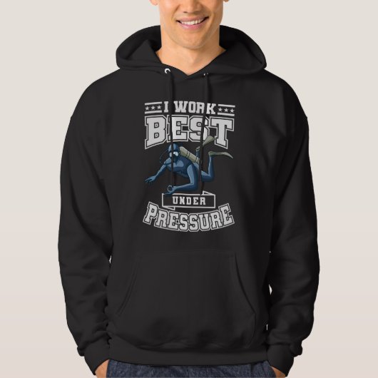 Ik werk het best onder druk Commerciële duikboot Hoodie (Voorkant)