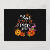 Ik werk hier met Pumpkin Halloween Trick or treat  Briefkaart (Voorkant)