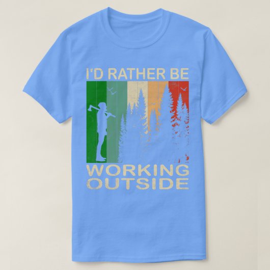 Ik werk liever buiten 1 t-shirt (Design voorkant)