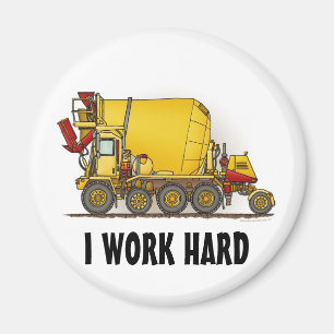 Ik werk met een hardcementmixer, Truck Round Magne Magneet