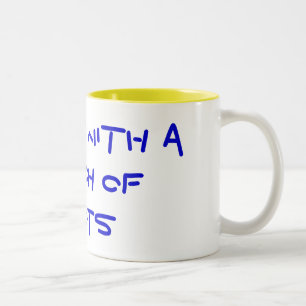 Ik werk met een stel idioten tweekleurige koffiemok