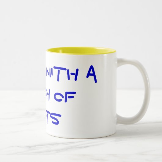 Ik werk met een stel idioten tweekleurige koffiemok (Rechts)