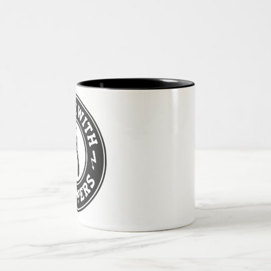 Ik werk met strippers #USAPatriotGraphics © Tweekleurige Koffiemok (Center)