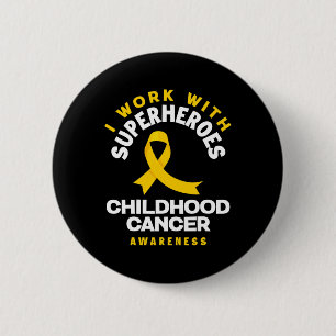 Ik werk met superhelden, verpleegster, oncoloog ki ronde button 5,7 cm