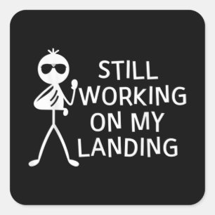 Ik werk nog steeds aan de slag met mijn landingsbr vierkante sticker