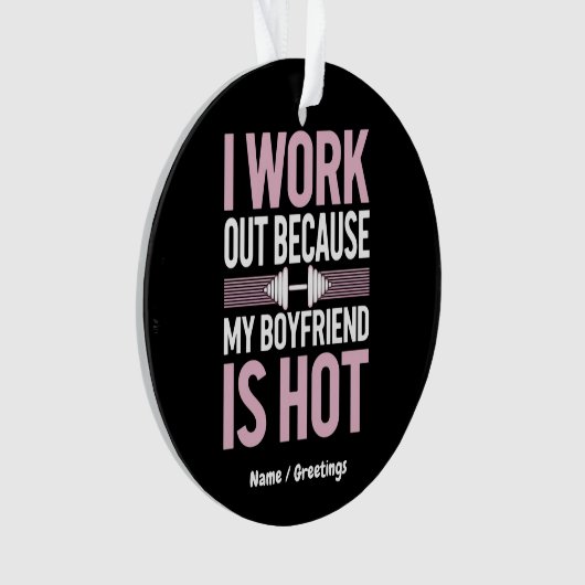 Ik werk omdat mijn vriend niet grappig is ornament (voorkant)