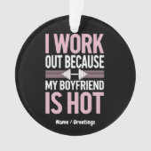 Ik werk omdat mijn vriend niet grappig is ornament (voorkant)