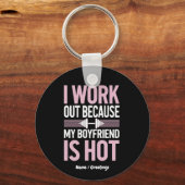 Ik werk omdat mijn vriend niet grappig is sleutelhanger (Voorkant)