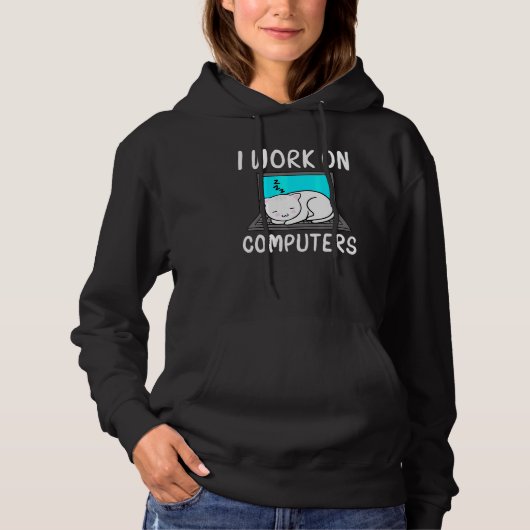 Ik werk op computers CAT - CAT Accessoires stateme Hoodie (Voorkant)