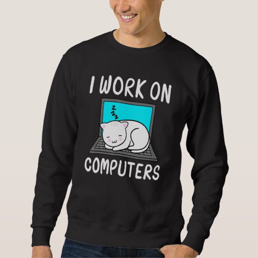 Ik werk op computers CAT - CAT Accessoires stateme Trui (Voorkant)