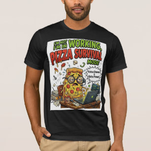 Ik werk pizza-overlevingsmodus Funny T-Shirt Pi